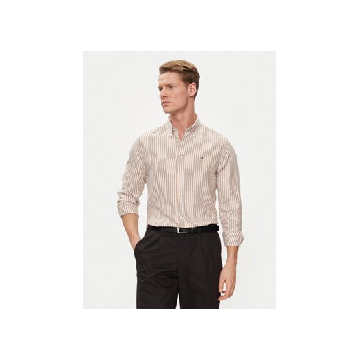 Tommy Hilfiger Koszula MW0MW34633 Beżowy Slim Fit ze sklepu MODIVO w kategorii Koszule męskie - zdjęcie 170696547
