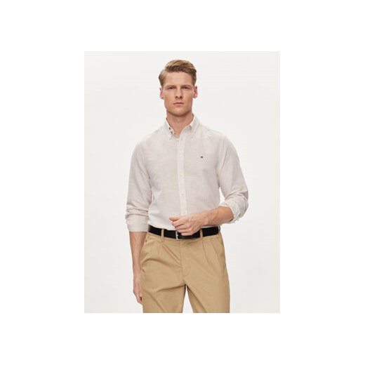 Tommy Hilfiger Koszula MW0MW34632 Beżowy Slim Fit ze sklepu MODIVO w kategorii Koszule męskie - zdjęcie 170696905