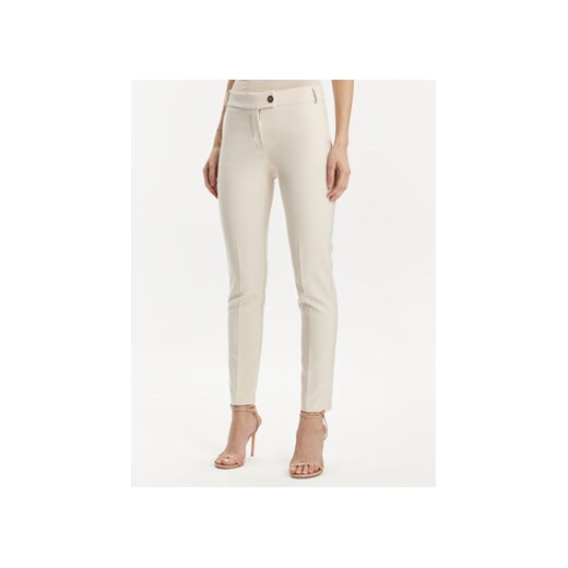 Rinascimento Spodnie materiałowe CFC0117747003 Beżowy Regular Fit ze sklepu MODIVO w kategorii Spodnie damskie - zdjęcie 170697255