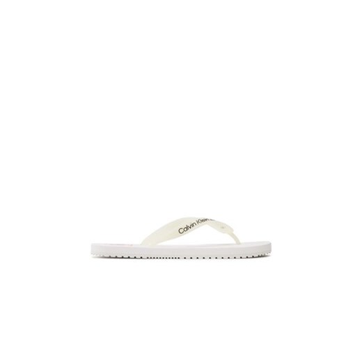 Calvin Klein Jeans Japonki Beach Sandal Logo YM0YM00656 Biały ze sklepu MODIVO w kategorii Klapki męskie - zdjęcie 170697359
