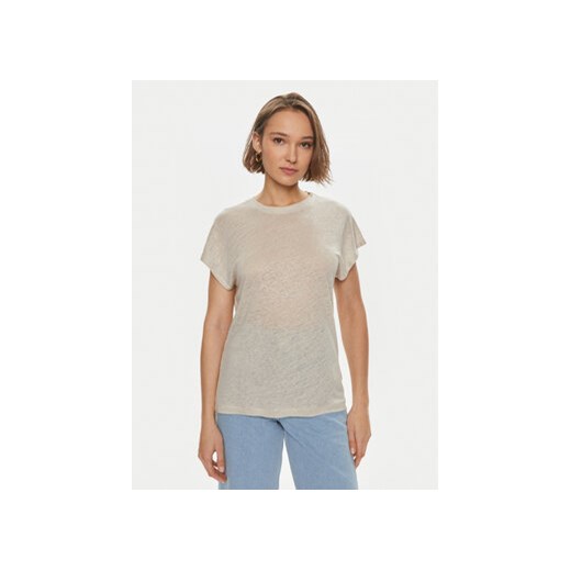 Calvin Klein T-Shirt K20K207260 Beżowy Relaxed Fit ze sklepu MODIVO w kategorii Bluzki damskie - zdjęcie 170697468