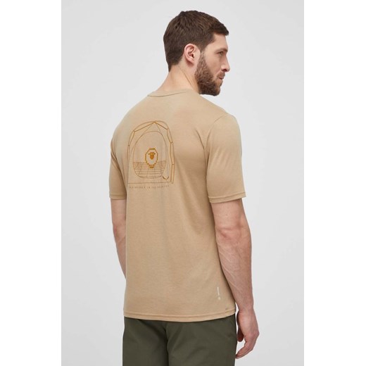 Salewa t-shirt sportowy Eagle Sheep Camp Dry kolor beżowy z nadrukiem 00-0000028910 ze sklepu ANSWEAR.com w kategorii T-shirty męskie - zdjęcie 170705777