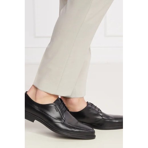 Buty eleganckie męskie Hugo Boss czarne z tworzywa sztucznego wiązane