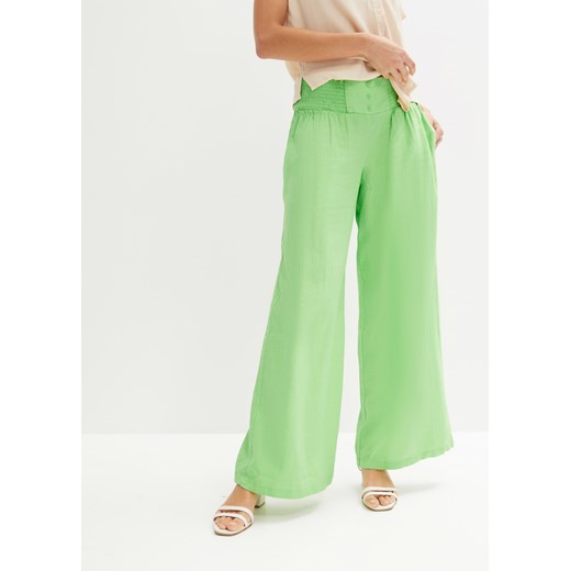 Spodnie Marlena high waist, z domieszką lnu, z wygodnym paskiem w talii z przeszyciem cienkimi gumkami ze sklepu bonprix w kategorii Spodnie damskie - zdjęcie 170707146