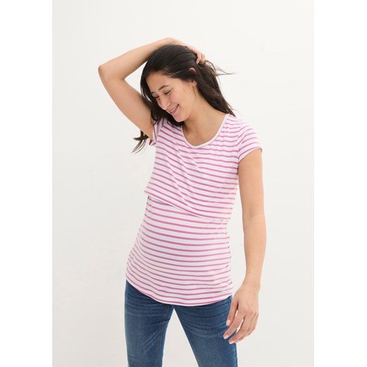 Shirt ciążowy i do karmienia, z bawełny ze sklepu bonprix w kategorii Bluzki ciążowe - zdjęcie 170707167