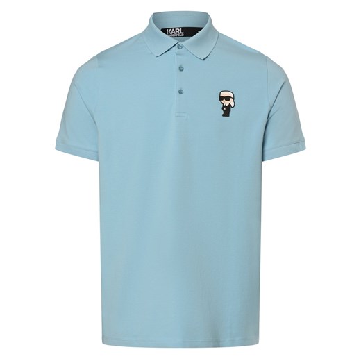 KARL LAGERFELD Męska koszulka polo Mężczyźni Bawełna jasnoniebieski jednolity ze sklepu vangraaf w kategorii T-shirty męskie - zdjęcie 170707506