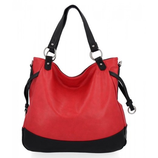 Torebka damska XL firmy Hernan Czerwona ze sklepu torbs.pl w kategorii Torby Shopper bag - zdjęcie 170713179