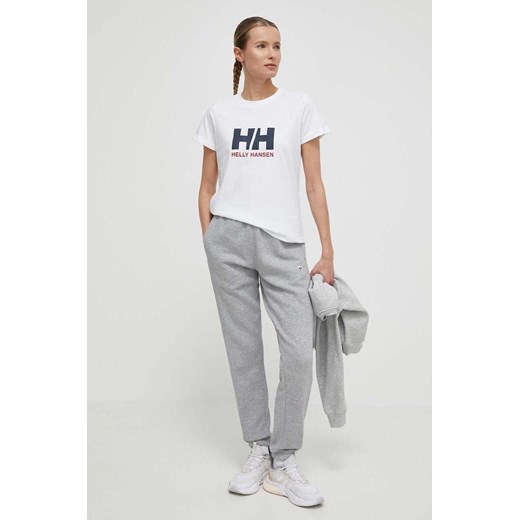 Helly Hansen t-shirt bawełniany damski kolor biały ze sklepu ANSWEAR.com w kategorii Bluzki damskie - zdjęcie 170714478
