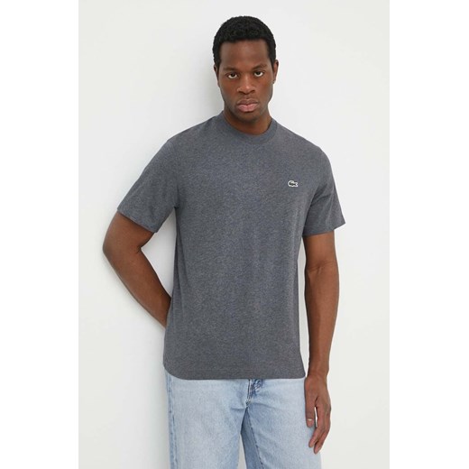 Lacoste t-shirt bawełniany męski kolor szary gładki ze sklepu ANSWEAR.com w kategorii T-shirty męskie - zdjęcie 170714615