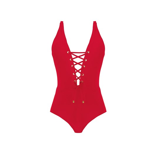 Strój kąpielowy jednoczęściowy czerwony - Alicante 1 - S1036 Self Collection Self Collection
