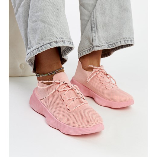 Różowe sneakersy sportowe Roshni ze sklepu gemre w kategorii Buty sportowe damskie - zdjęcie 170715637