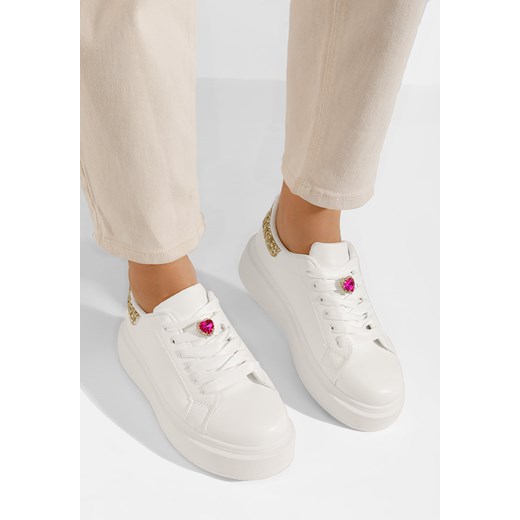 Białe sneakersy damskie Izveora V5 ze sklepu Zapatos w kategorii Trampki damskie - zdjęcie 170715779