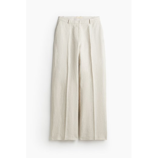 H & M - Eleganckie spodnie lniane - Beżowy H & M 44 H&M