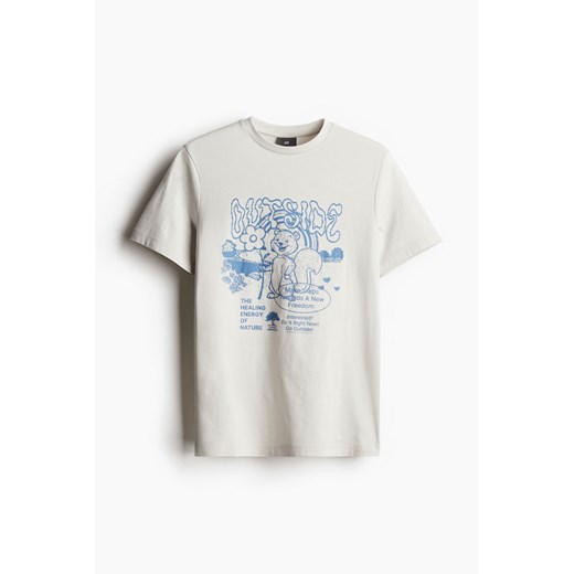 H & M - T-shirt z nadrukiem Regular Fit - Brązowy ze sklepu H&M w kategorii T-shirty chłopięce - zdjęcie 170717087