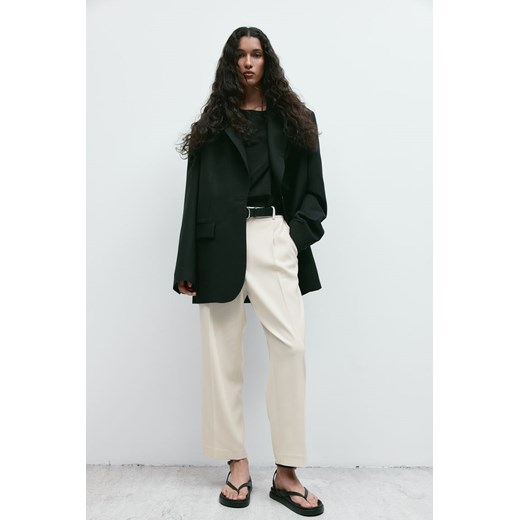 H & M - Szerokie spodnie z kantami - Beżowy ze sklepu H&M w kategorii Spodnie damskie - zdjęcie 170717108