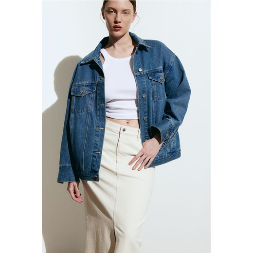 H & M - Luźna kurtka dżinsowa - Niebieski ze sklepu H&M w kategorii Kurtki damskie - zdjęcie 170717215