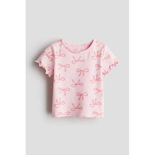 H & M - T-shirt z nadrukiem - Różowy H & M 104 (2-4Y) H&M