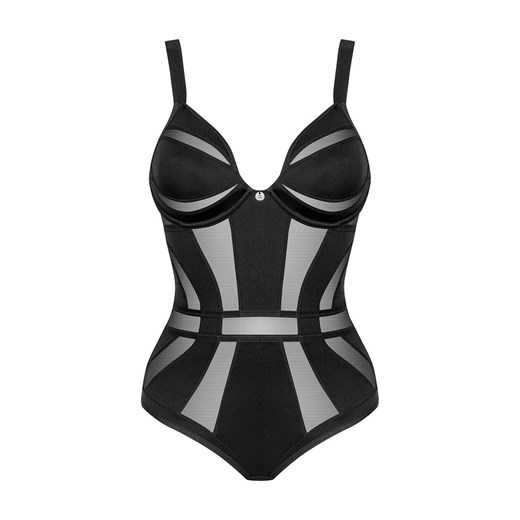 Obsessive czarne zmysłowe body Chic Amoria, Kolor czarny, Rozmiar XS/S, Obsessive ze sklepu Primodo w kategorii Body damskie - zdjęcie 170718295