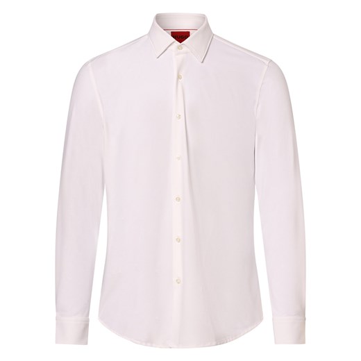 HUGO Koszula męska - Kenno Mężczyźni Slim Fit biały jednolity ze sklepu vangraaf w kategorii Koszule męskie - zdjęcie 170719629