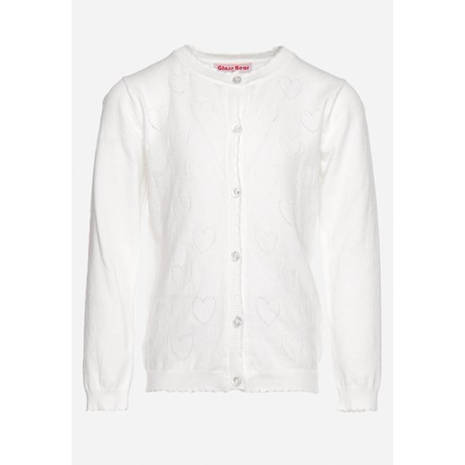 Biały Klasyczny Kardigan Zapinany na Guziki Liwila ze sklepu Born2be Odzież w kategorii Swetry dziewczęce - zdjęcie 170723026