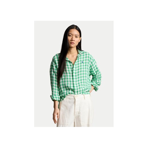 Polo Ralph Lauren Koszula 211935130003 Zielony Relaxed Fit ze sklepu MODIVO w kategorii Koszule damskie - zdjęcie 170726077