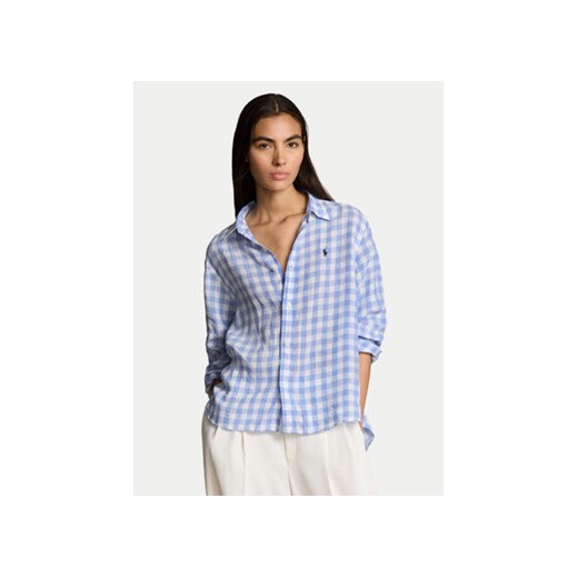 Polo Ralph Lauren Koszula 211935130001 Niebieski Relaxed Fit ze sklepu MODIVO w kategorii Koszule damskie - zdjęcie 170726127