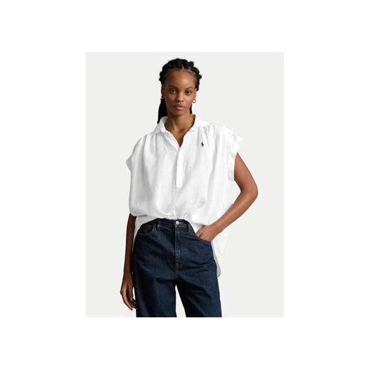 Polo Ralph Lauren Koszula 211935131001 Biały Relaxed Fit ze sklepu MODIVO w kategorii Koszule damskie - zdjęcie 170726129