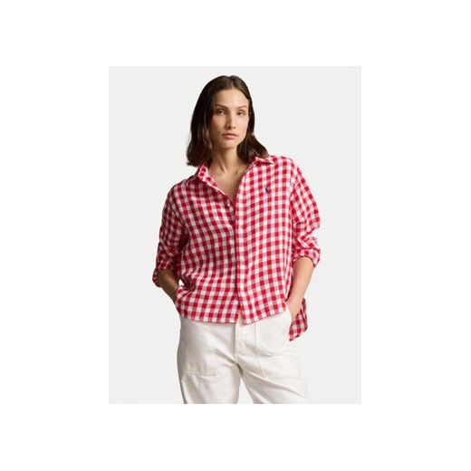 Polo Ralph Lauren Koszula 211935130002 Czerwony Relaxed Fit ze sklepu MODIVO w kategorii Koszule damskie - zdjęcie 170726409