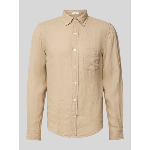 Koszula casualowa o kroju regular fit z lnu z kieszenią na piersi ze sklepu Peek&Cloppenburg  w kategorii Koszule męskie - zdjęcie 170726716