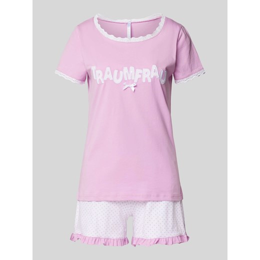 Piżama z wyhaftowanym napisem model ‘Traumfrau’ ze sklepu Peek&Cloppenburg  w kategorii Piżamy damskie - zdjęcie 170726747