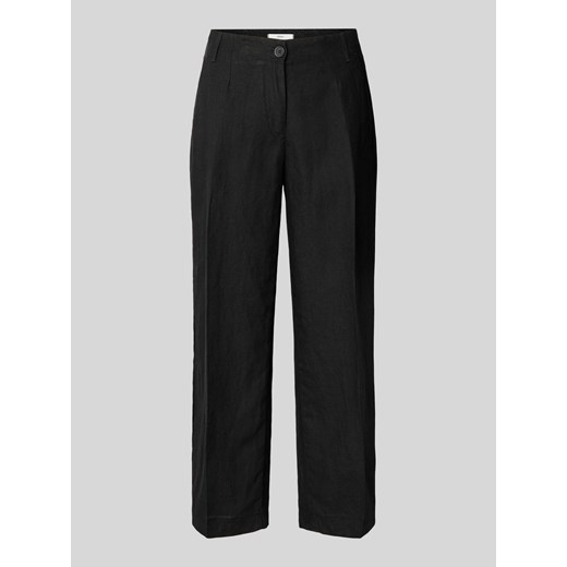 Spodnie z lnu z efektem melanżu ze sklepu Peek&Cloppenburg  w kategorii Spodnie damskie - zdjęcie 170726976