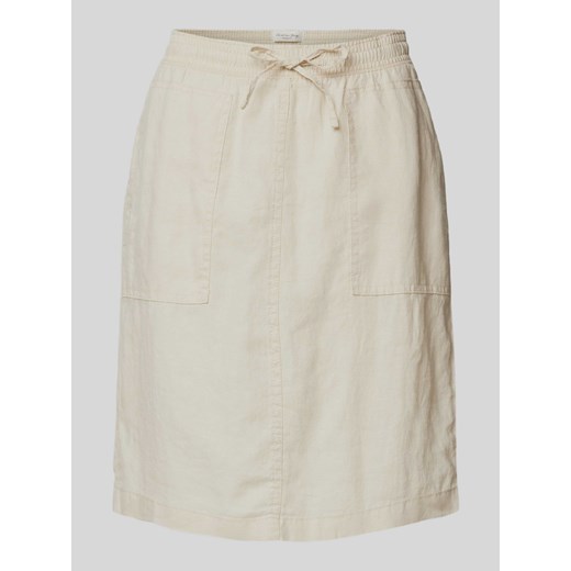 Spódnica lniana o długości do kolan z nakładanymi kieszeniami ze sklepu Peek&Cloppenburg  w kategorii Spódnice - zdjęcie 170727477