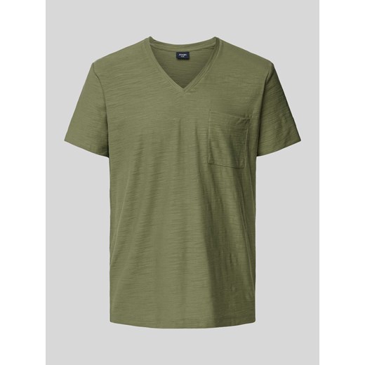 T-shirt z dekoltem w serek i kieszenią na piersi ze sklepu Peek&Cloppenburg  w kategorii T-shirty męskie - zdjęcie 170727828