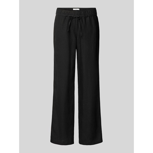 Lniane spodnie z elastycznym pasem model ‘FARINA’ ze sklepu Peek&Cloppenburg  w kategorii Spodnie damskie - zdjęcie 170727907
