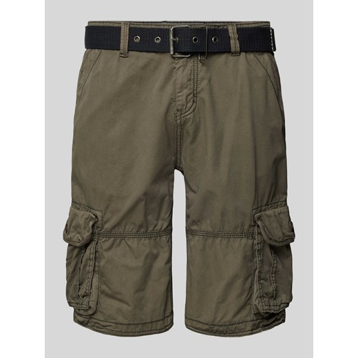 Szorty cargo o kroju regular fit z materiałowym paskiem model ‘DURRAS’ ze sklepu Peek&Cloppenburg  w kategorii Spodenki męskie - zdjęcie 170728166