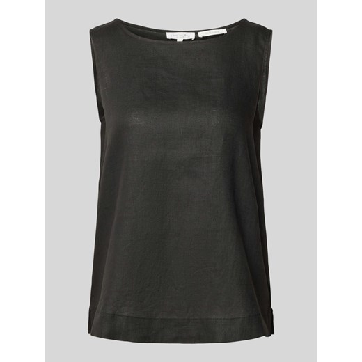 Top bluzkowy z lnu w jednolitym kolorze ze sklepu Peek&Cloppenburg  w kategorii Bluzki damskie - zdjęcie 170728658