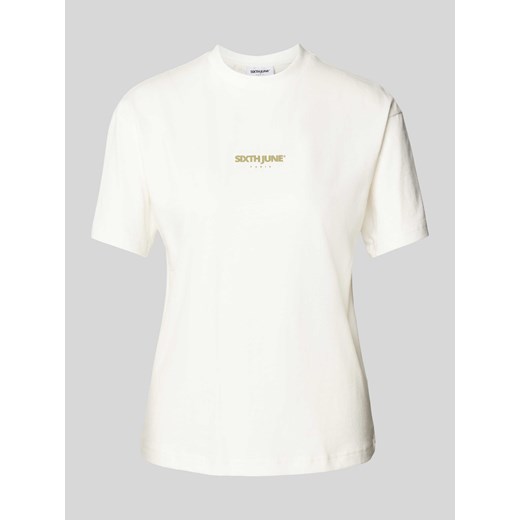 T-shirt z nadrukiem z logo model ‘AZULEJOS’ ze sklepu Peek&Cloppenburg  w kategorii Bluzki damskie - zdjęcie 170728896