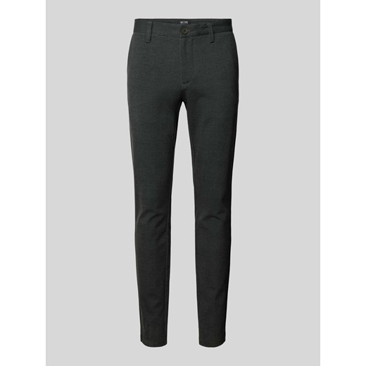 Spodnie materiałowe o kroju tapered fit ze wzorem w kratę glencheck model ‘MARK’ ze sklepu Peek&Cloppenburg  w kategorii Spodnie męskie - zdjęcie 170729288