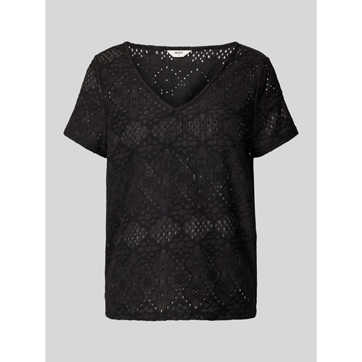 T-shirt z haftem angielskim model ‘FEODORA’ ze sklepu Peek&Cloppenburg  w kategorii Bluzki damskie - zdjęcie 170729405