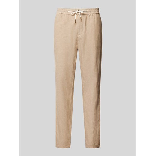 Spodnie o kroju straight fit w jednolitym kolorze model ‘WARREN’ ze sklepu Peek&Cloppenburg  w kategorii Spodnie męskie - zdjęcie 170729478