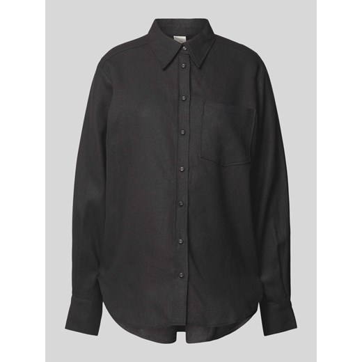 Bluzka lniana z kieszenią na piersi model ‘YASFLAXY’ ze sklepu Peek&Cloppenburg  w kategorii Koszule damskie - zdjęcie 170729736