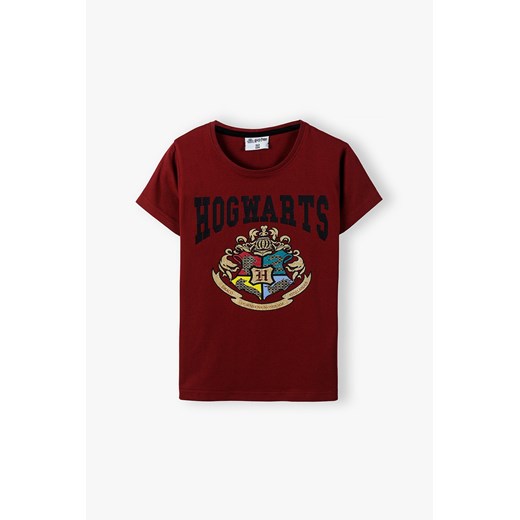 Bawełniany t-shirt dziewczęcy Harry Potter - bordowy ze sklepu 5.10.15 w kategorii Bluzki dziewczęce - zdjęcie 170730016