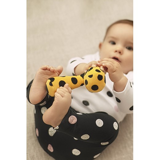 Czarne legginsy niemowlęce w grochy ze sklepu 5.10.15 w kategorii Legginsy niemowlęce - zdjęcie 170730025