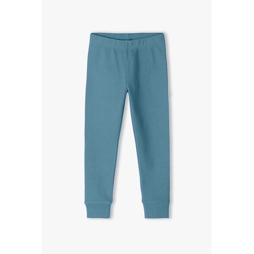 Niebieskie prążkowane legginsy dla dziewczynki ze sklepu 5.10.15 w kategorii Spodnie dziewczęce - zdjęcie 170730069