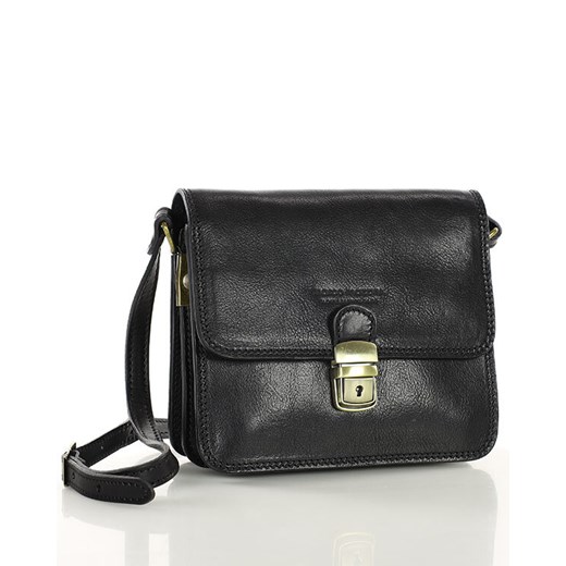 Torba skórzana kwadratowa premium Florence bag - MARCO MAZZINI czarna ze sklepu Verostilo w kategorii Listonoszki - zdjęcie 170730388