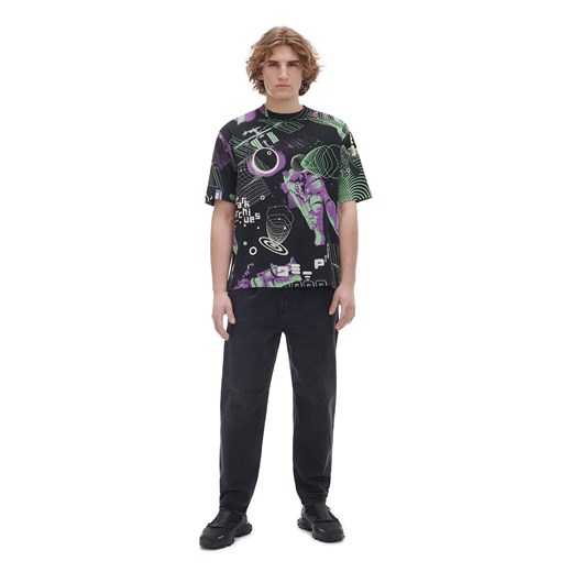 Cropp - Koszulka comfort z printem - czarny ze sklepu Cropp w kategorii T-shirty męskie - zdjęcie 170730529