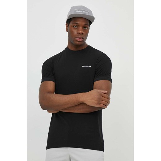 Karl Lagerfeld t-shirt męski kolor czarny gładki ze sklepu ANSWEAR.com w kategorii T-shirty męskie - zdjęcie 170734156