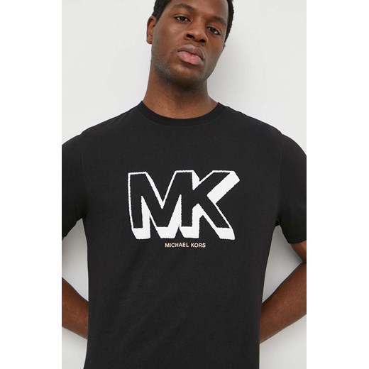 Michael Kors t-shirt bawełniany męski kolor czarny z nadrukiem ze sklepu ANSWEAR.com w kategorii T-shirty męskie - zdjęcie 170734185