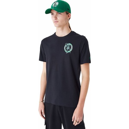 T-shirt męski czarny New Era z krótkim rękawem młodzieżowy 