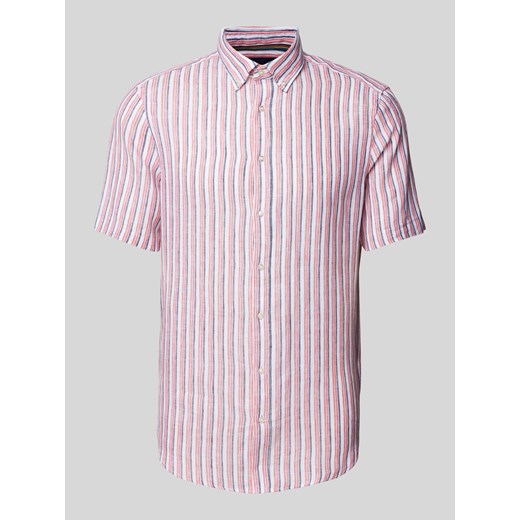 Koszula casualowa o kroju regular fit z lnu z kołnierzykiem typu button down ze sklepu Peek&Cloppenburg  w kategorii Koszule męskie - zdjęcie 170737045